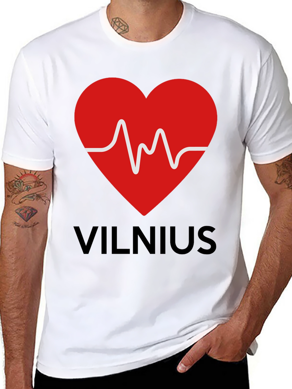 Vilnius Heartbeat T-Shirt - Mens Graphic Tee