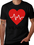 Vilnius Heartbeat T-Shirt - Mens Graphic Tee