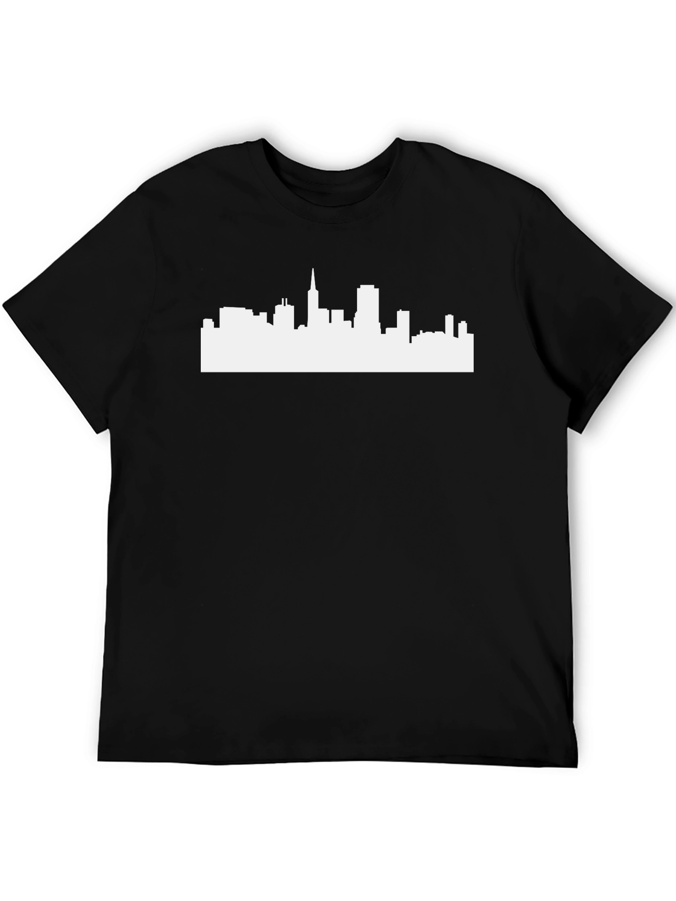 Cityscape Graphic Tee - Black Cotton Blend