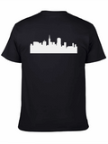 Cityscape Graphic Tee - Black Cotton Blend