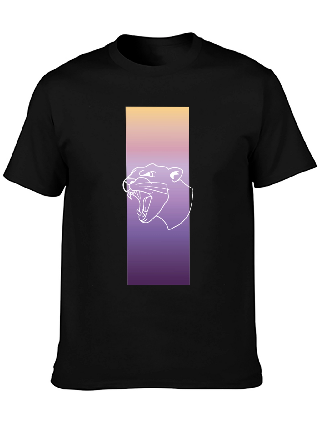 Gradient Panther Graphic Tee - Modern Streetwear Style