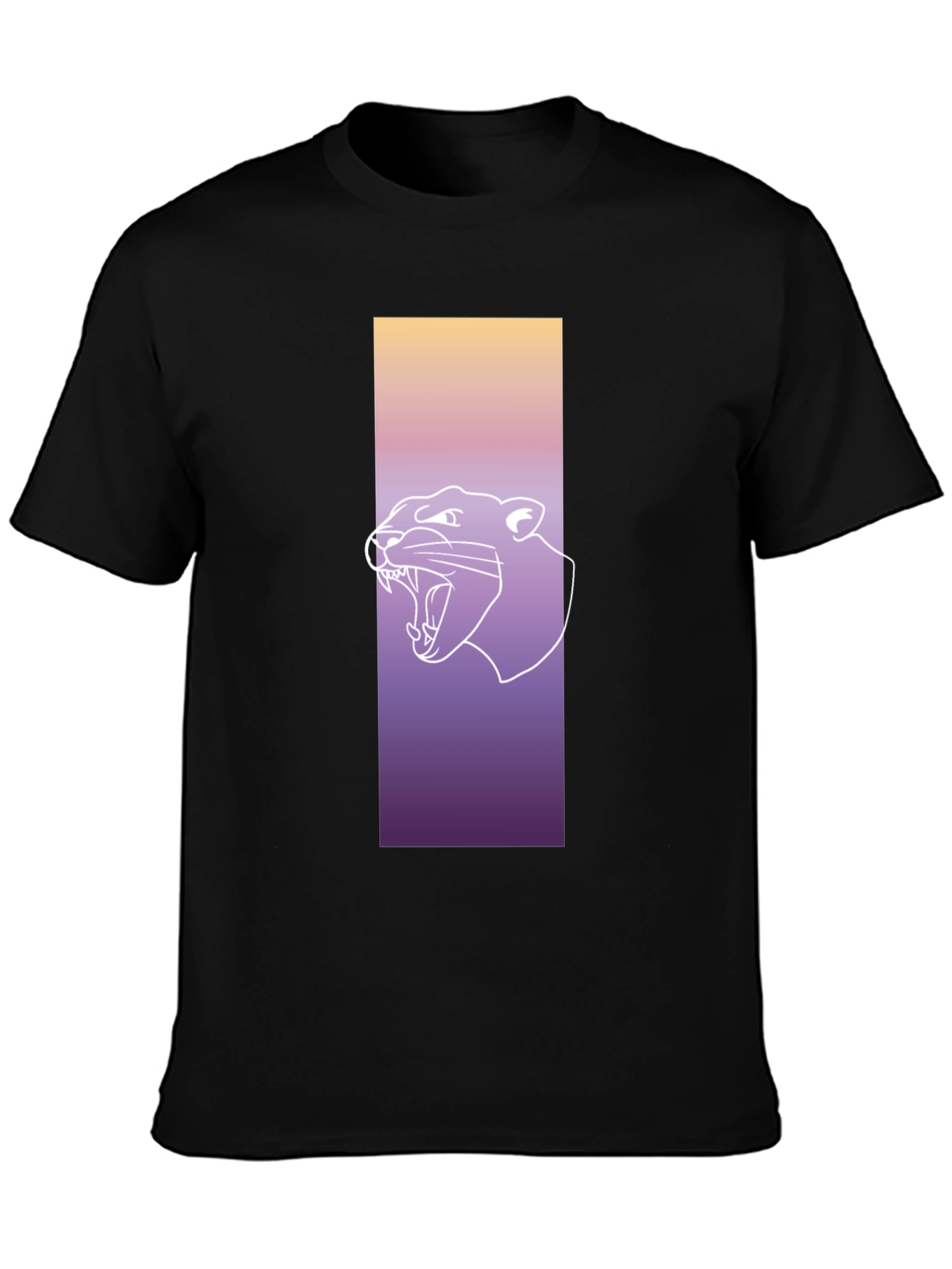 Gradient Panther Graphic Tee - Modern Streetwear Style