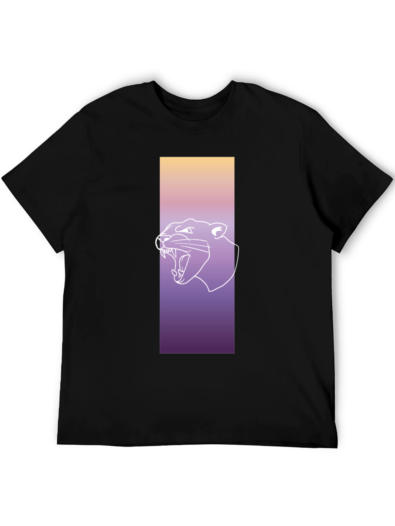 Gradient Panther Graphic Tee - Modern Streetwear Style