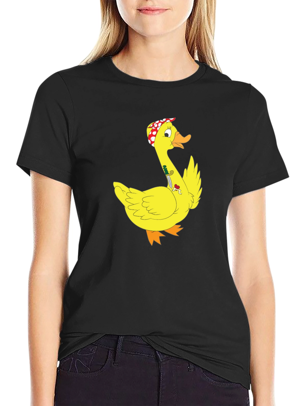 Duck with Knife T-Shirt - Funny Cartoon Graphic Tee