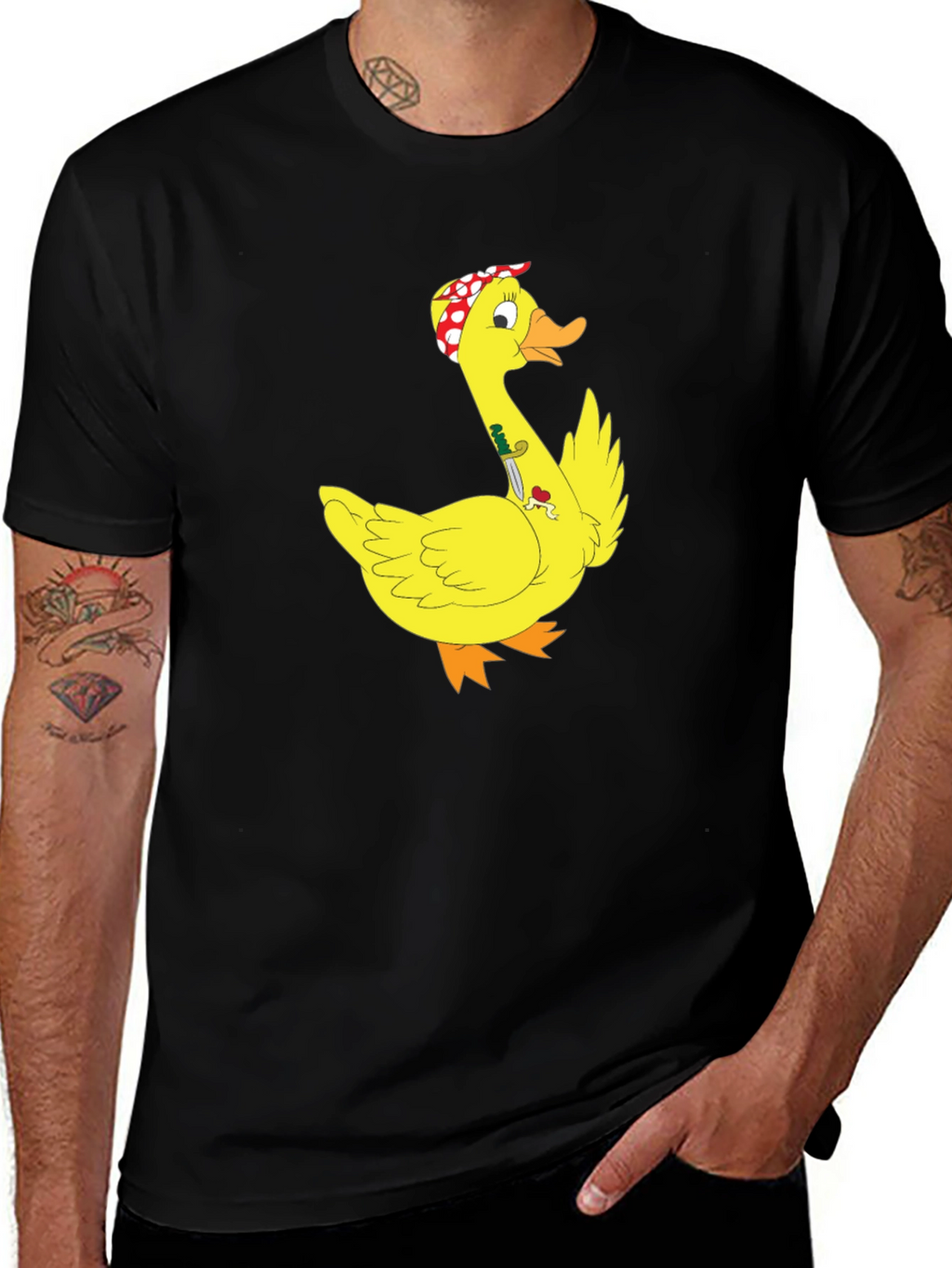 Duck with Knife T-Shirt - Funny Cartoon Graphic Tee