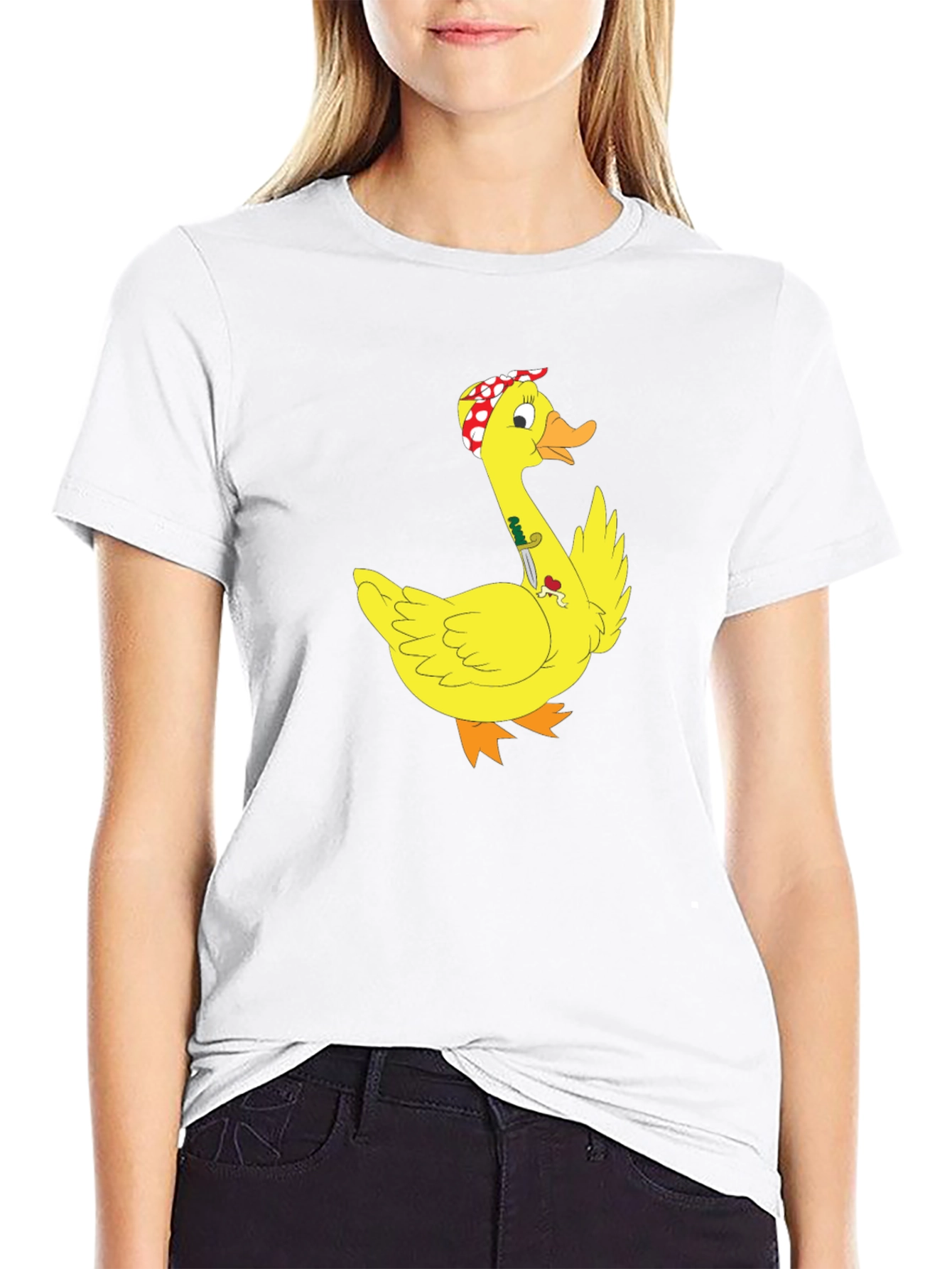 Duck with Knife T-Shirt - Funny Cartoon Graphic Tee