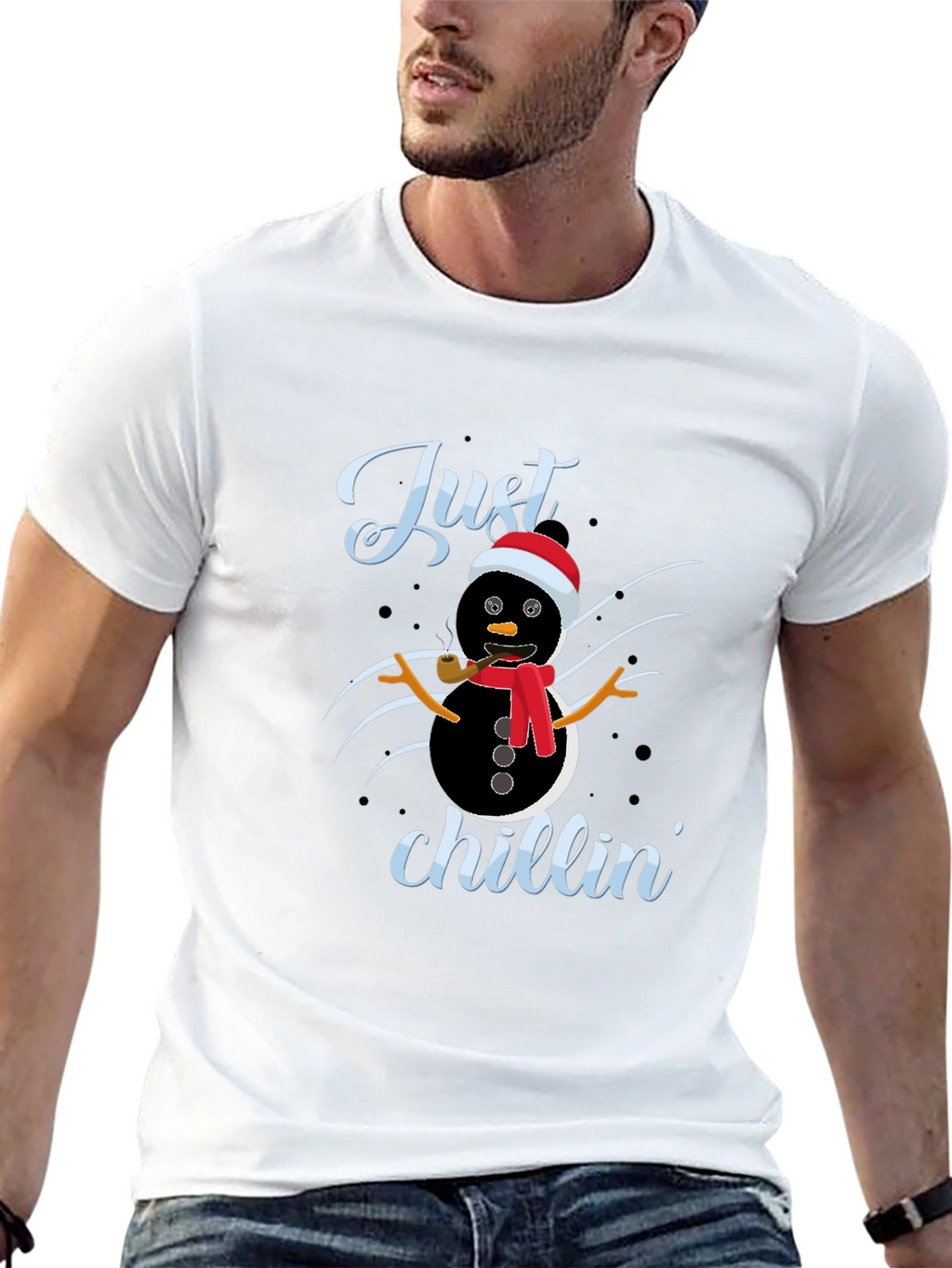 Just Chillin Snowman Christmas T-Shirt