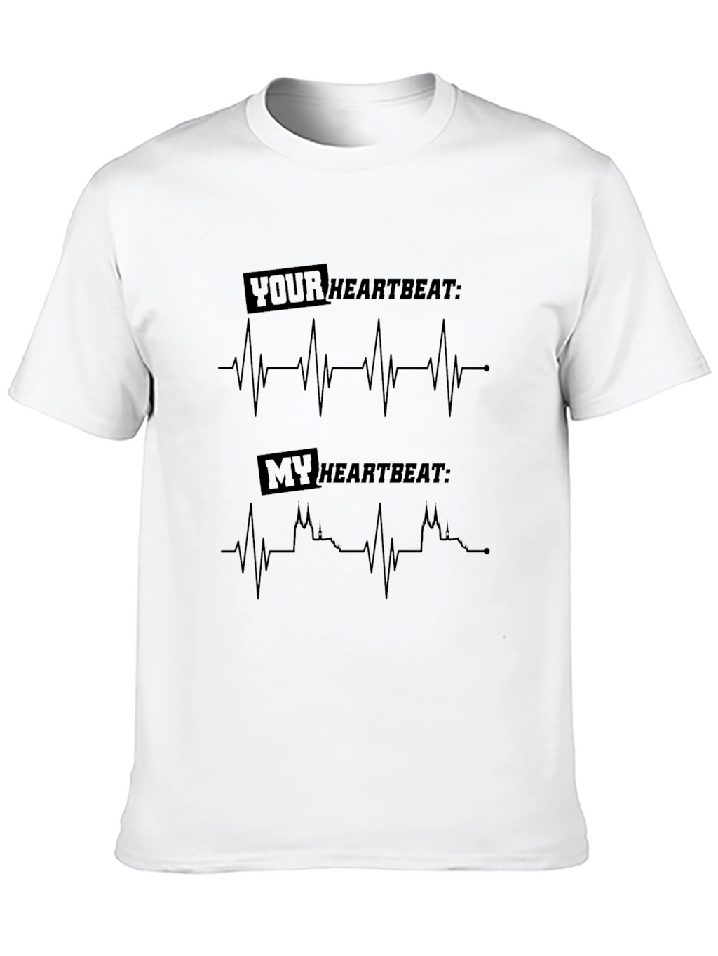 Heartbeat Graphic Tee - Your Heartbeat My Heartbeat Design