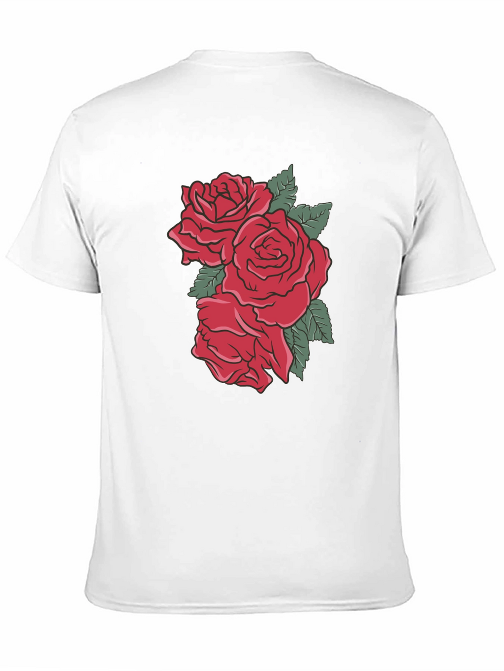 Mens Black T-shirt with Rose Graphic