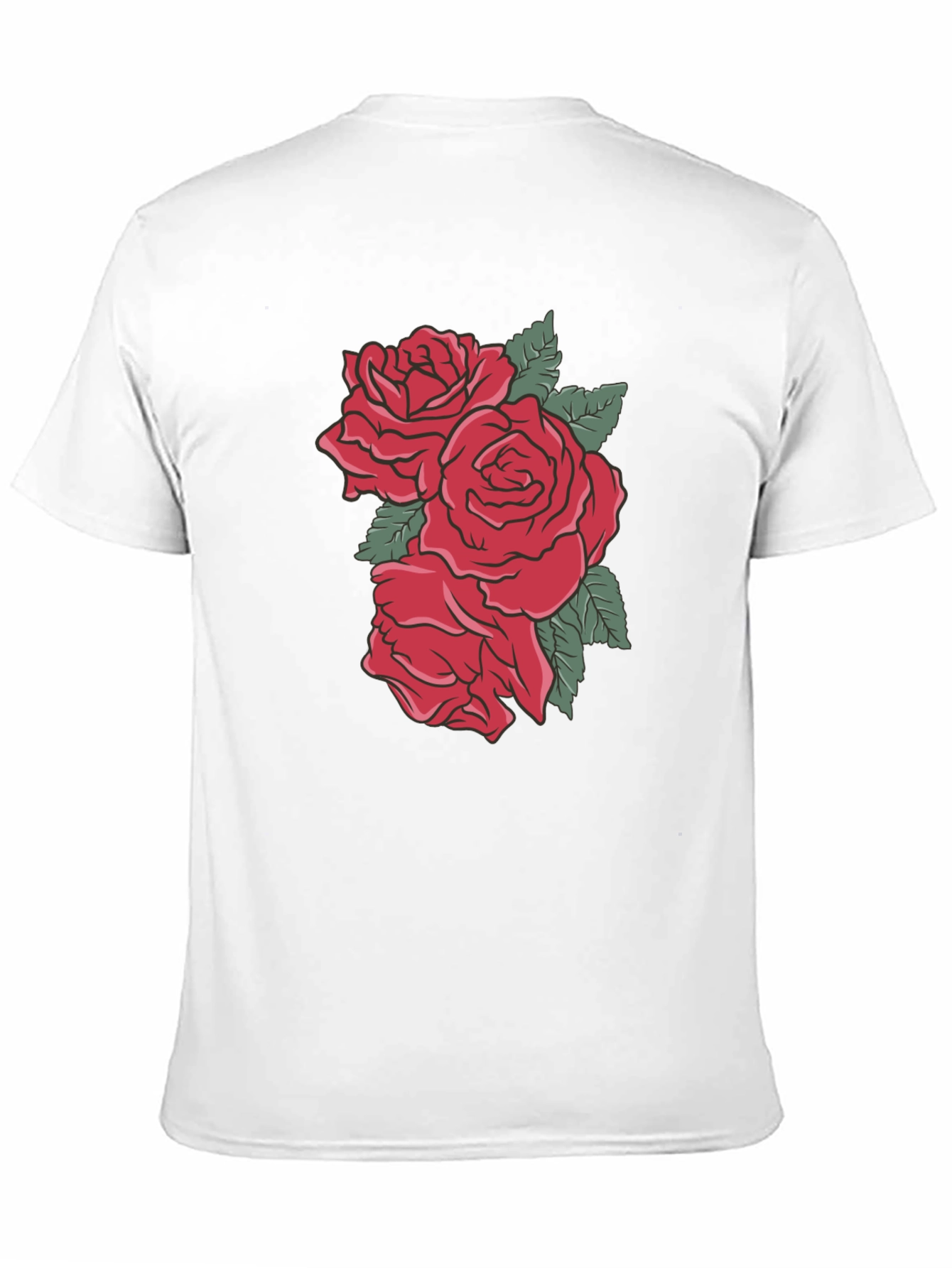 Mens Black T-shirt with Rose Graphic
