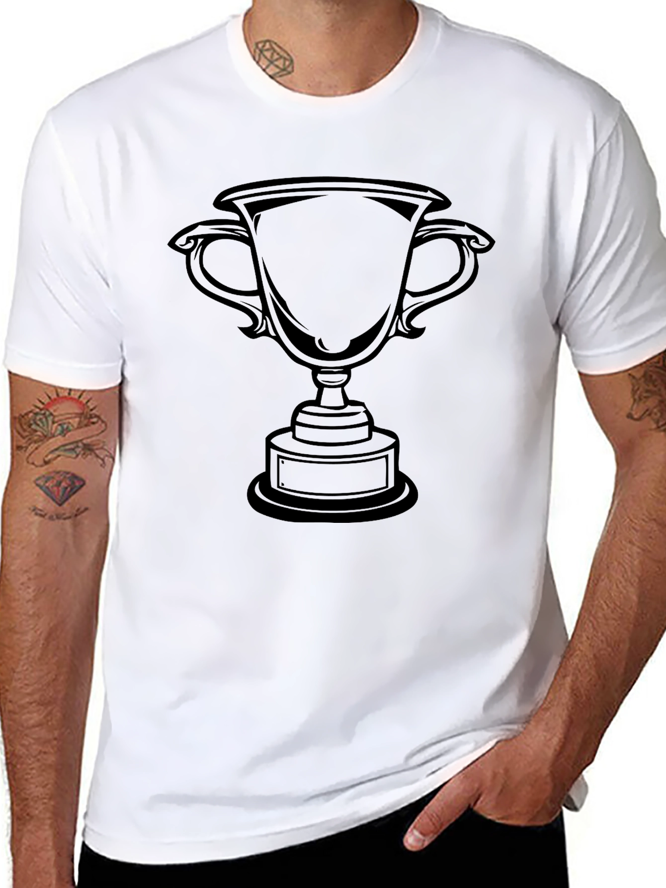 Black Trophy Graphic Tee - Celebrate Victory!
