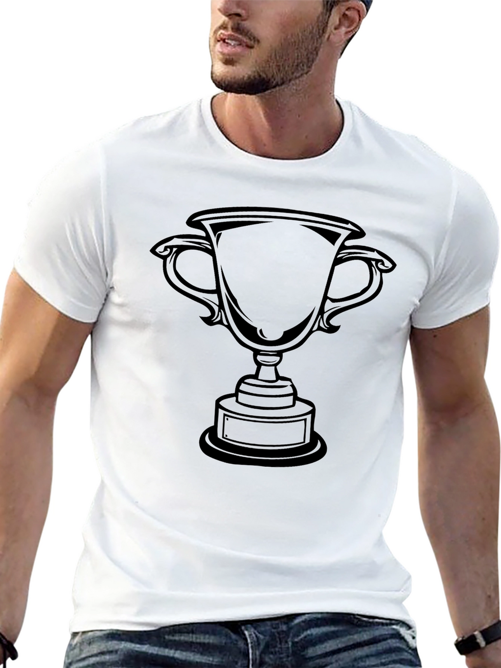 Black Trophy Graphic Tee - Celebrate Victory!