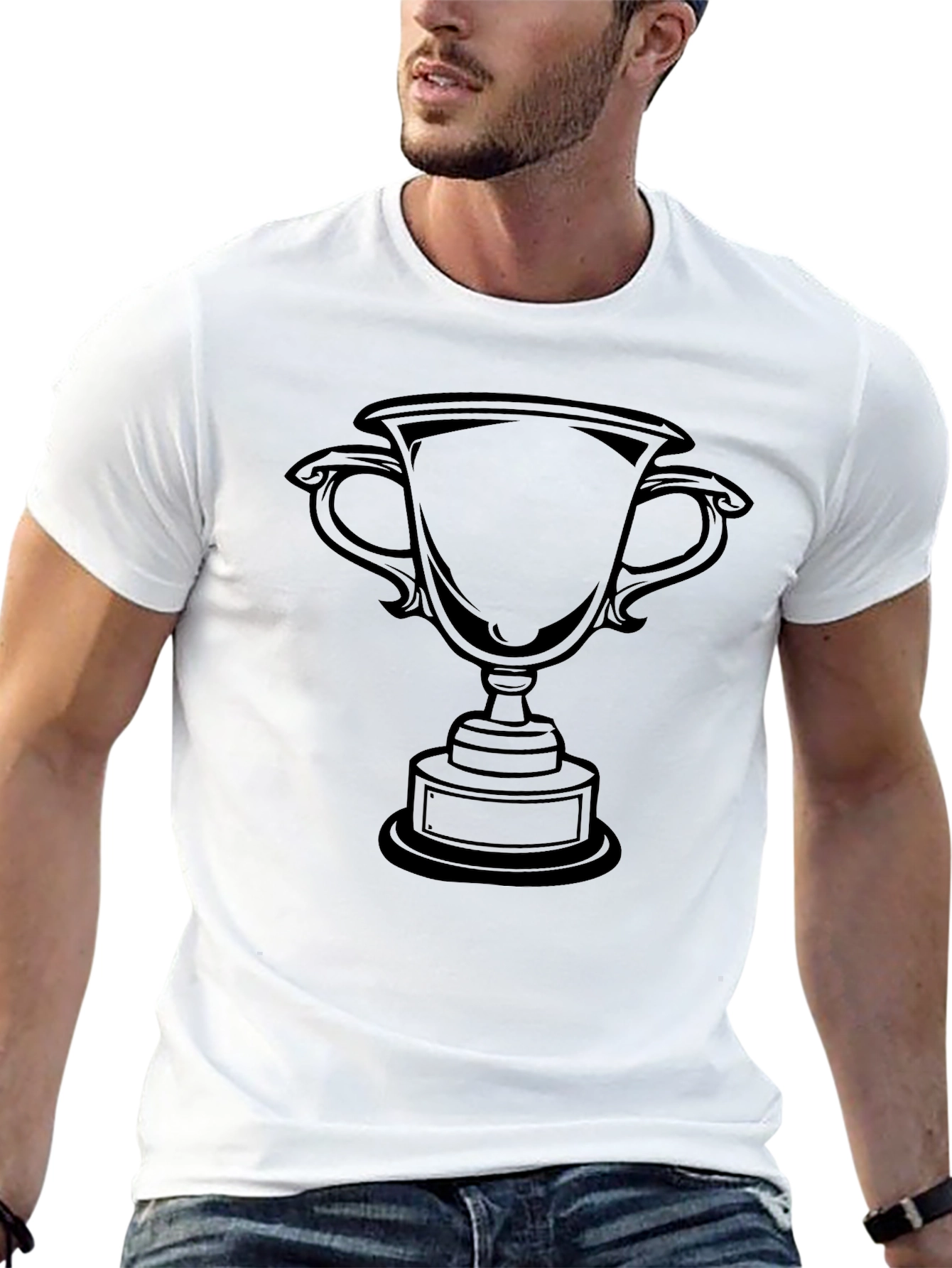 Black Trophy Graphic Tee - Celebrate Victory!
