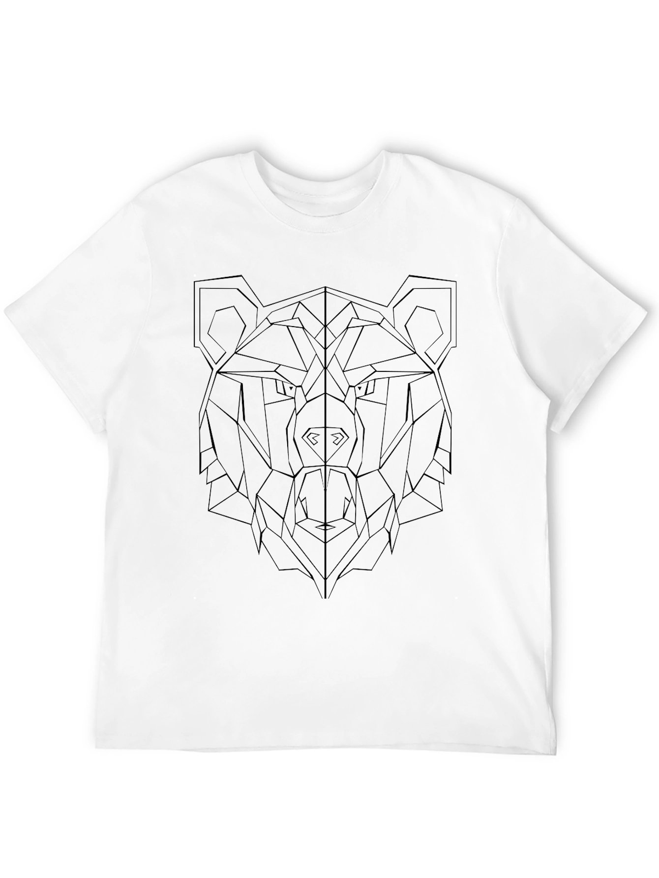 Geometric Bear Graphic Black T-Shirt