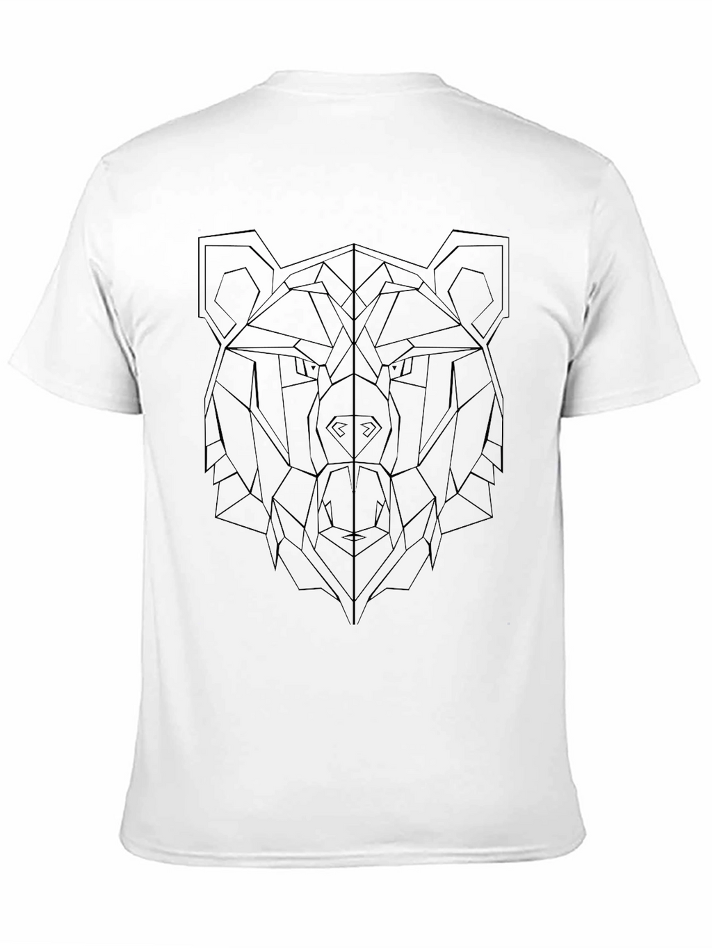 Geometric Bear Graphic Black T-Shirt