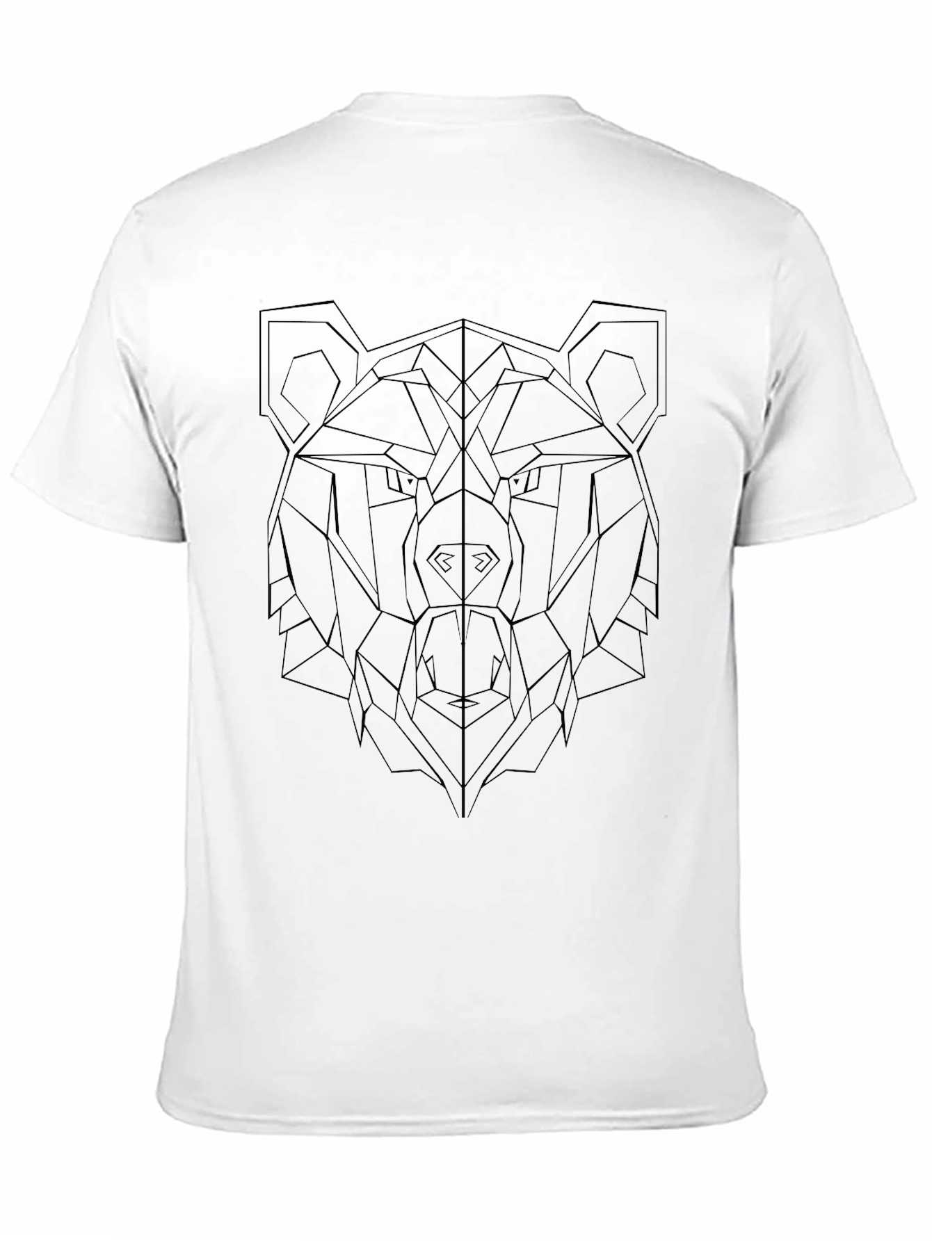 Geometric Bear Graphic Black T-Shirt