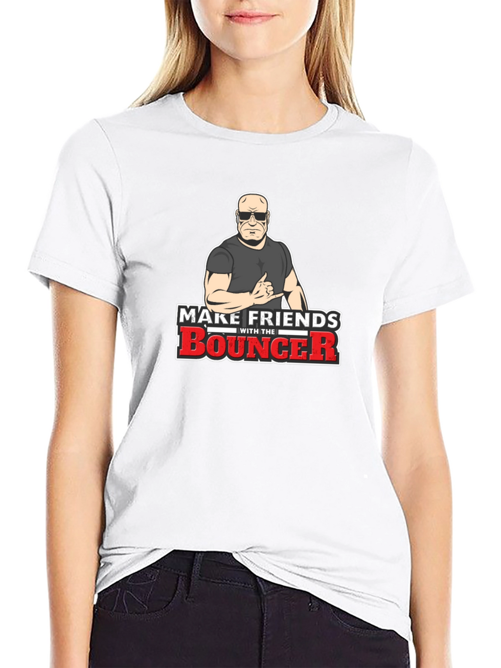 Make Friends With The Bouncer Black T-Shirt