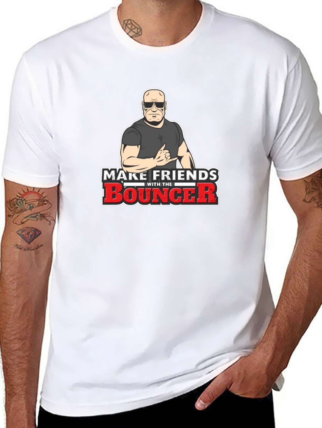 Make Friends With The Bouncer Black T-Shirt