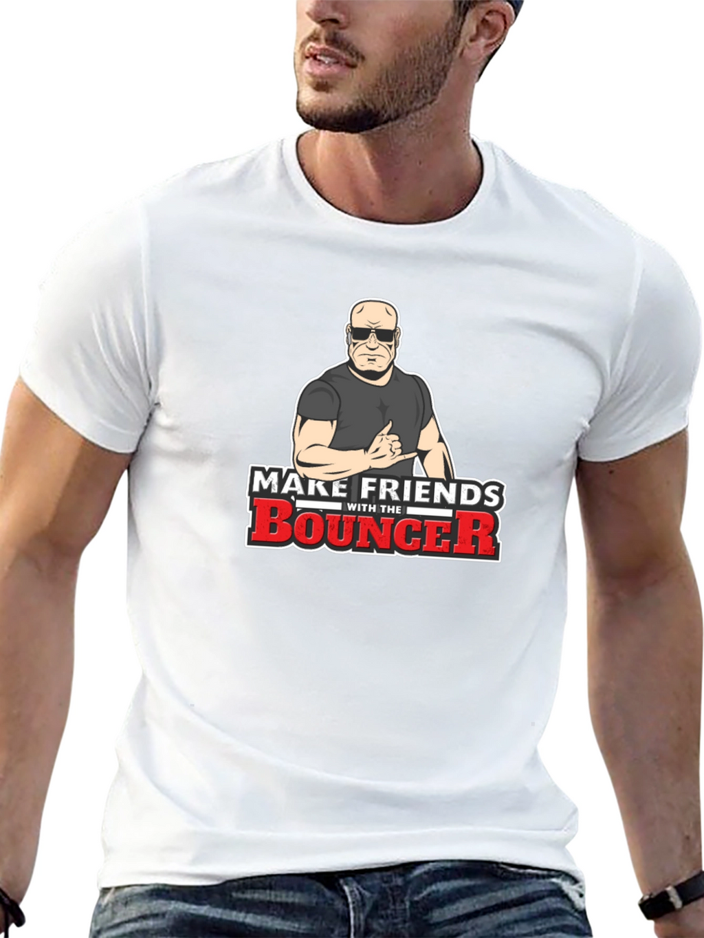 Make Friends With The Bouncer Black T-Shirt