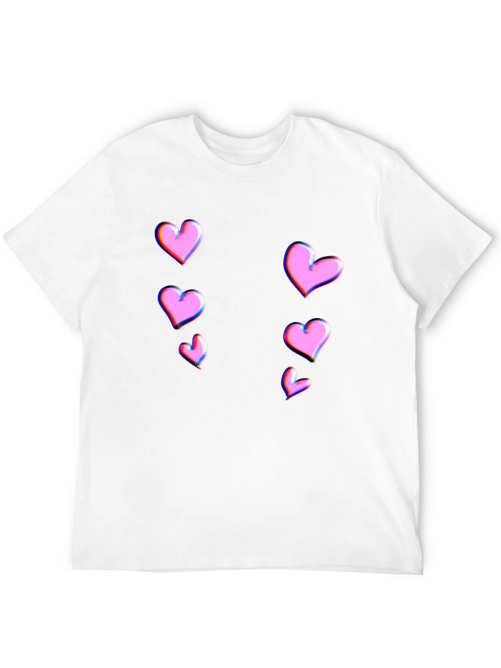 Trendy Black T-Shirt with Pink Heart Design