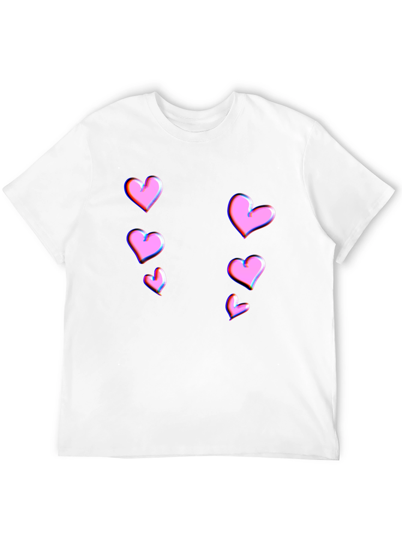 Trendy Black T-Shirt with Pink Heart Design