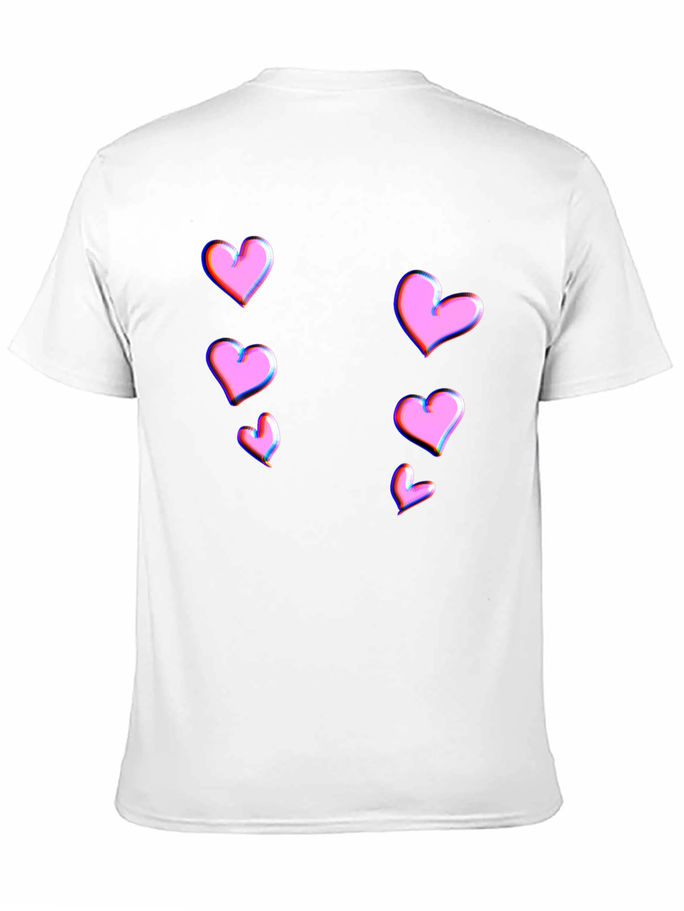 Trendy Black T-Shirt with Pink Heart Design