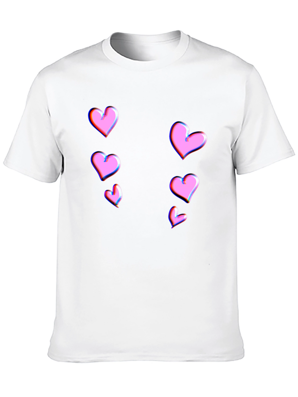 Trendy Black T-Shirt with Pink Heart Design