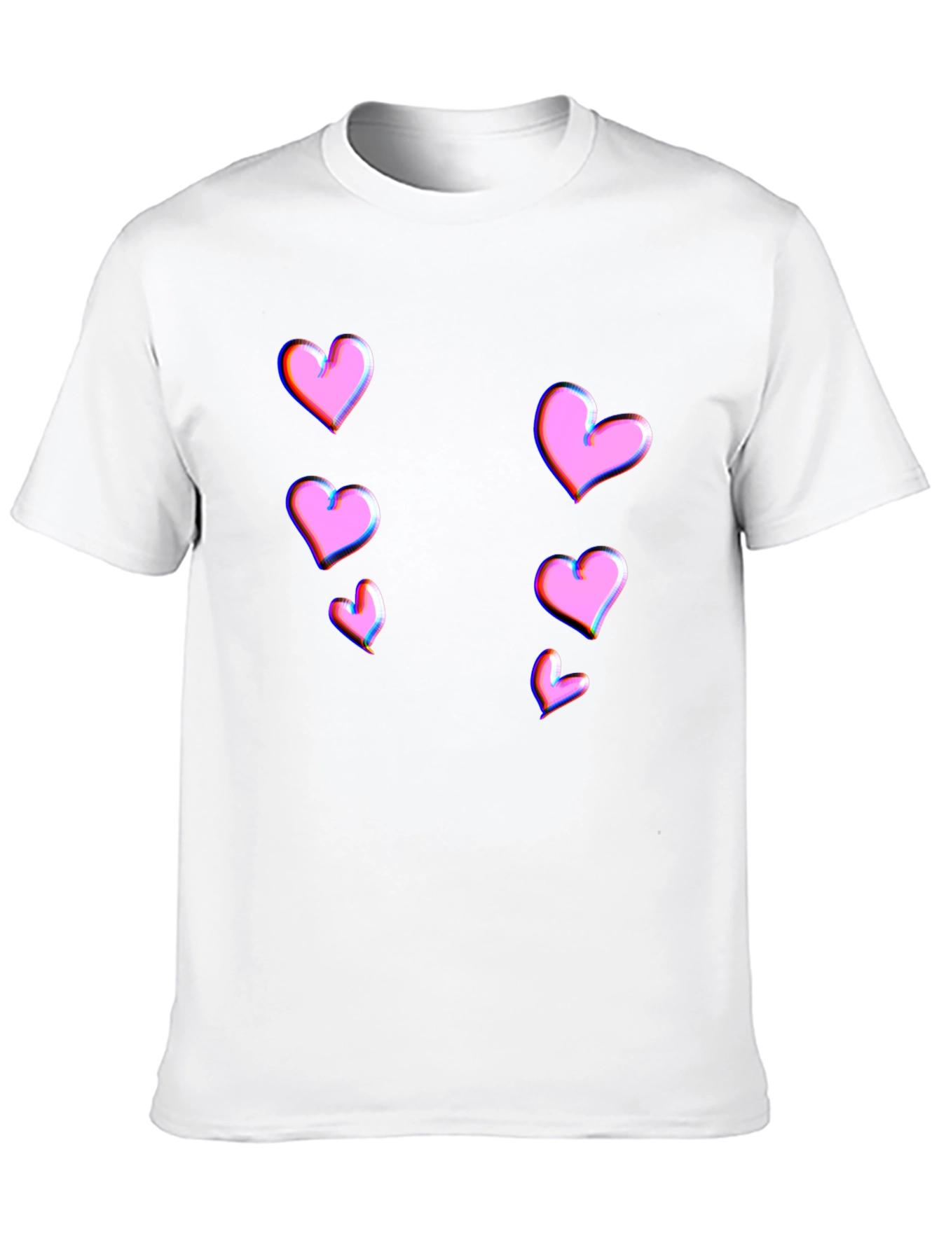 Trendy Black T-Shirt with Pink Heart Design