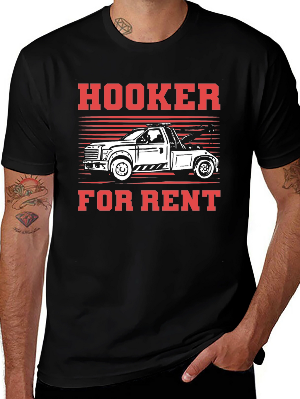 Hooker For Rent Funny Tow Truck T-Shirt