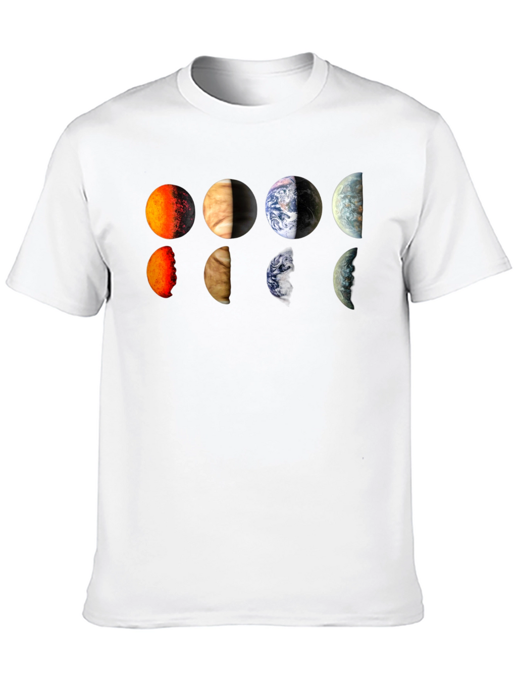 Planets Graphic Tee - Black Cotton T-Shirt