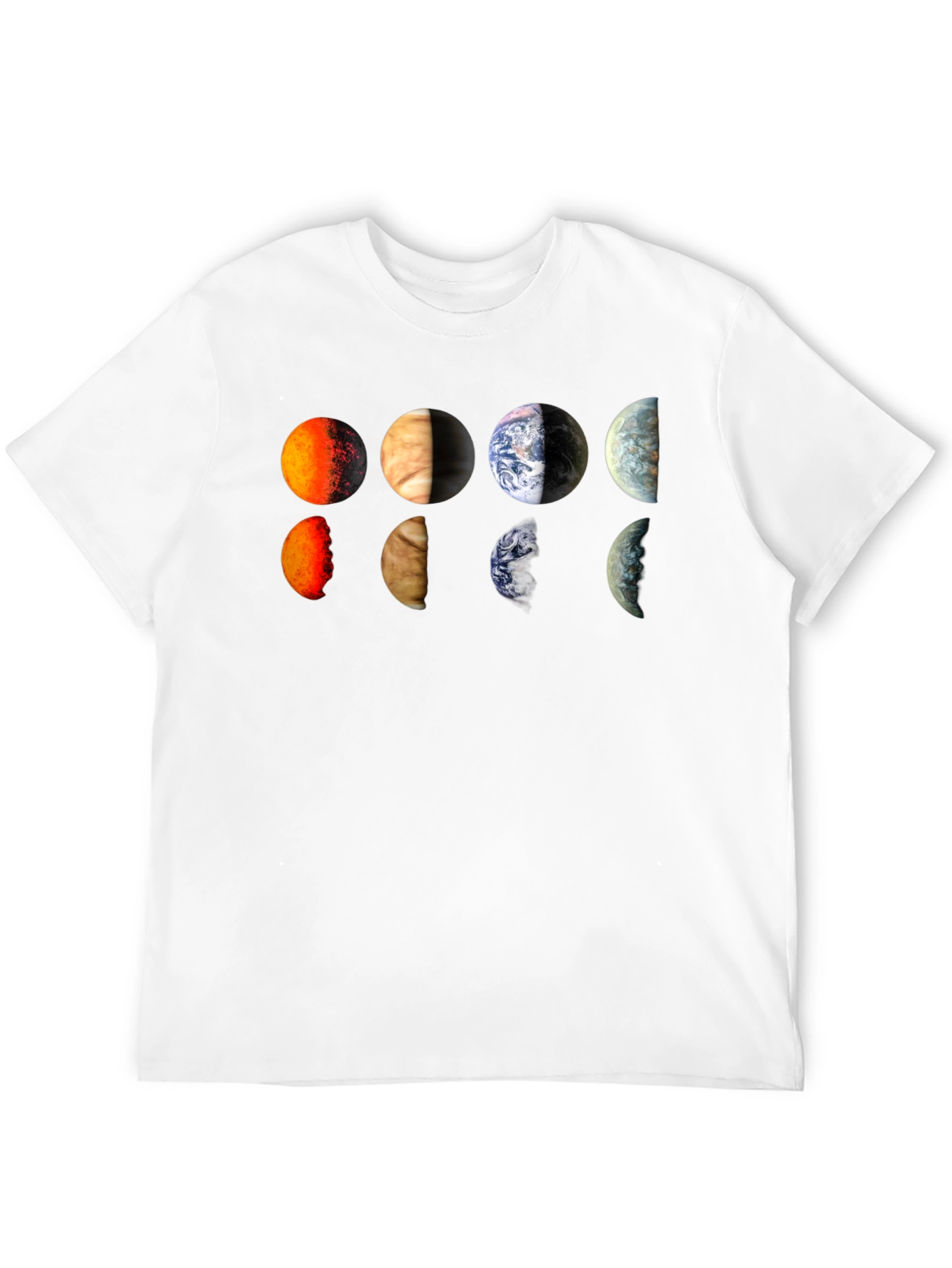 Planets Graphic Tee - Black Cotton T-Shirt