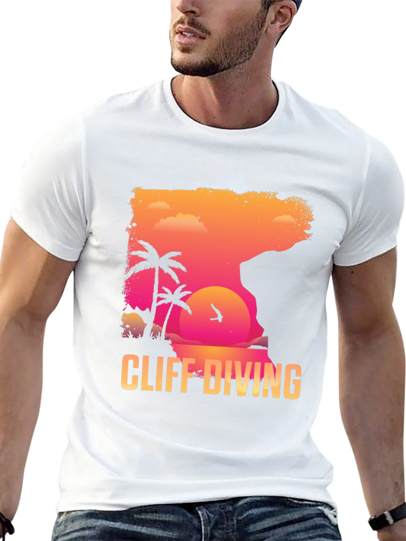 Cliff Diving Graphic T-Shirt - Summer Adventure Tee