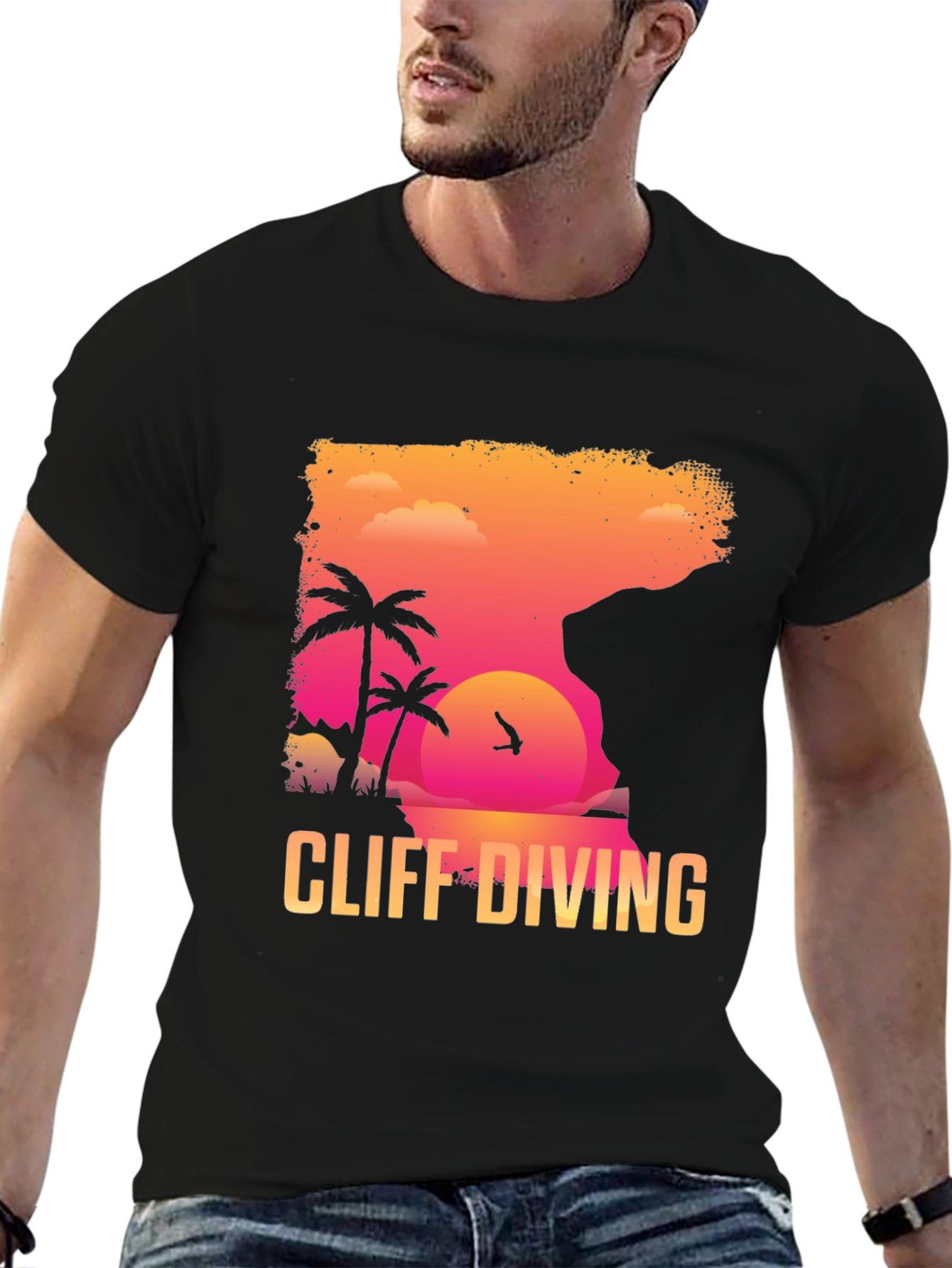 Cliff Diving Graphic T-Shirt - Summer Adventure Tee