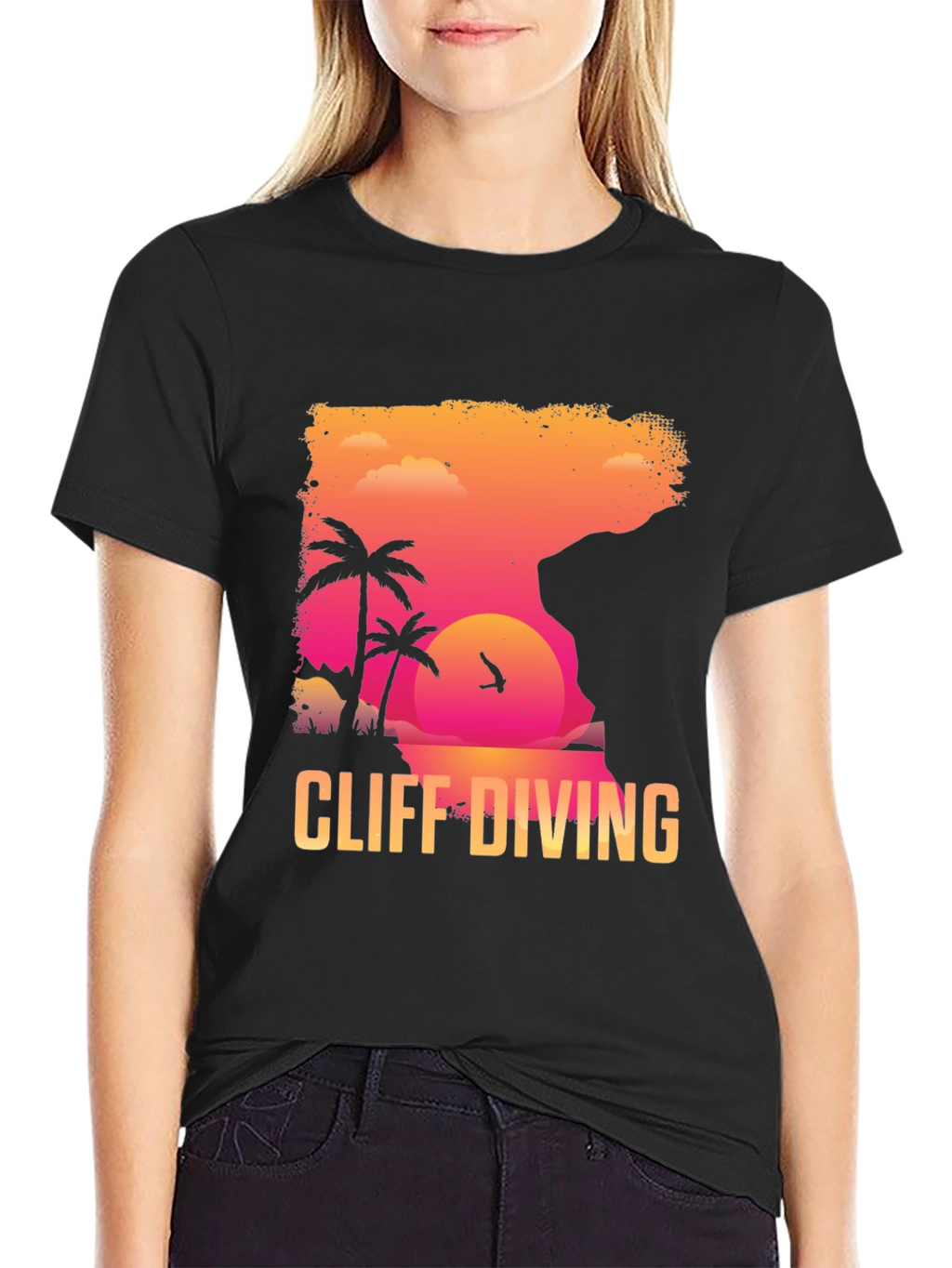 Cliff Diving Graphic T-Shirt - Summer Adventure Tee