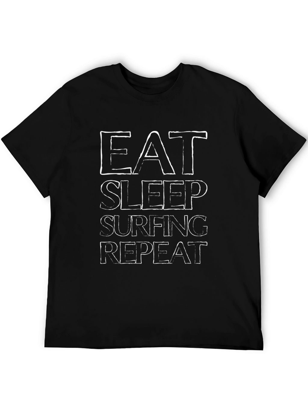 Eat Sleep Surfing Repeat Black T-Shirt