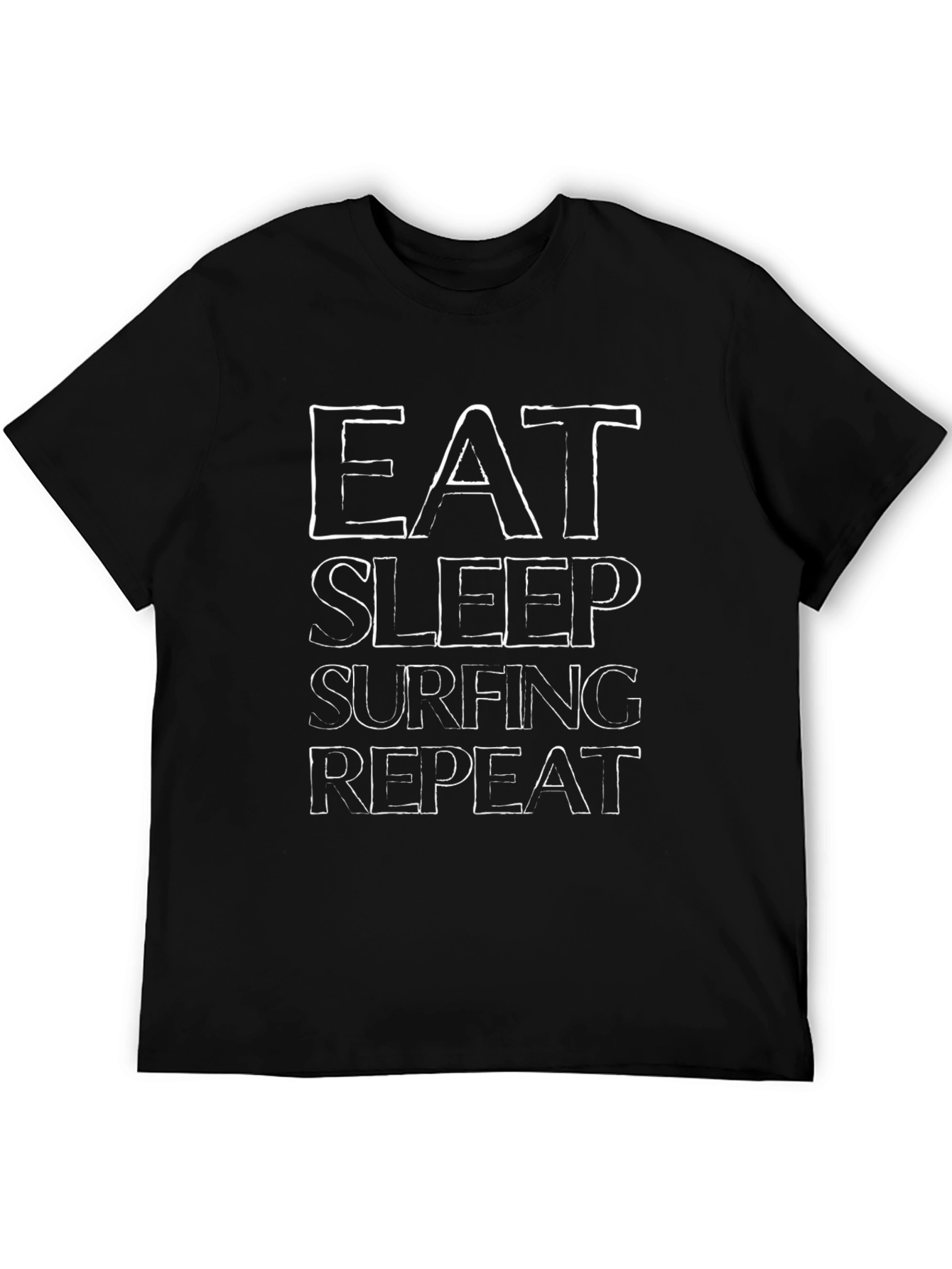 Eat Sleep Surfing Repeat Black T-Shirt