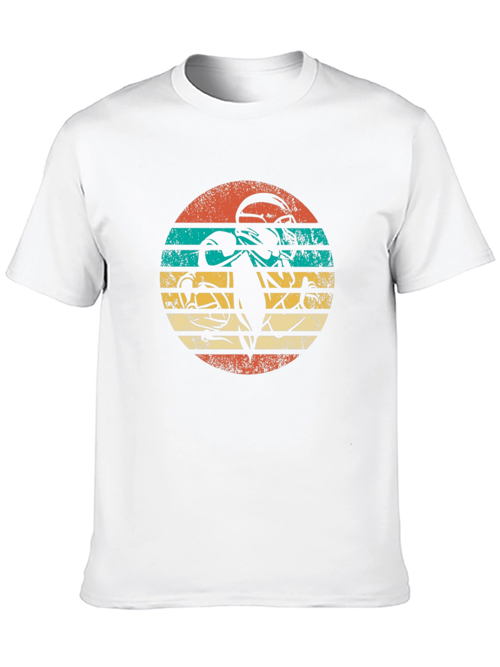 Retro Football Player Graphic Tee - Black