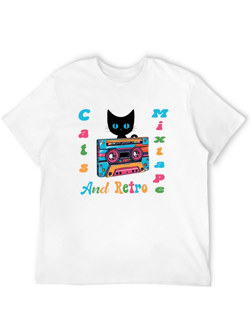 Cats Mixtape Retro Graphic Tee