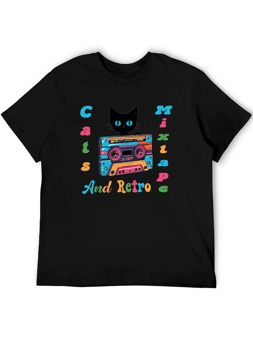 Cats Mixtape Retro Graphic Tee