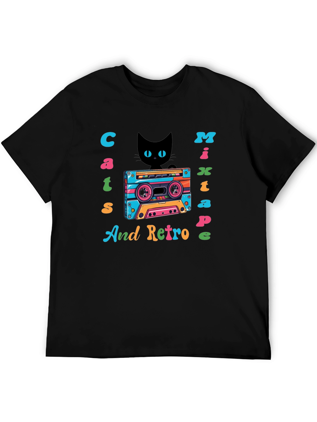 Cats Mixtape Retro Graphic Tee