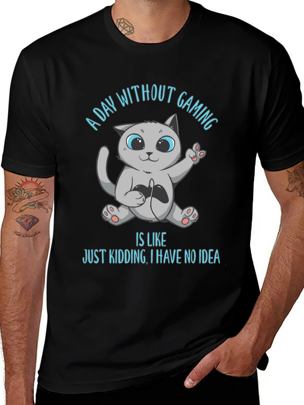 Gaming Cat T-Shirt - A Day Without Gaming