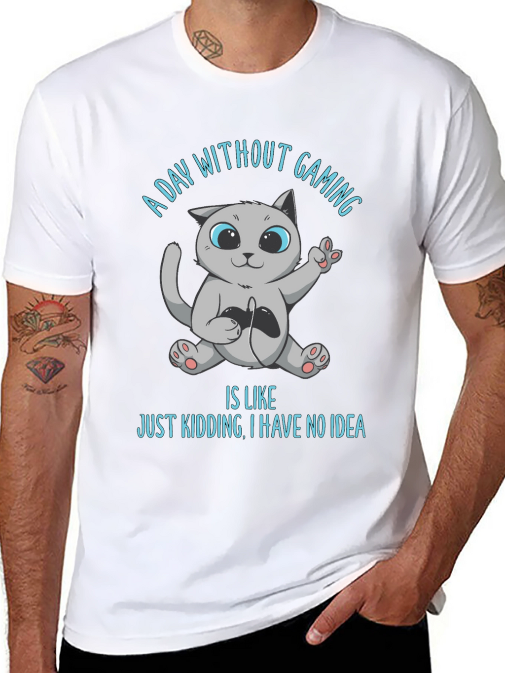 Gaming Cat T-Shirt - A Day Without Gaming