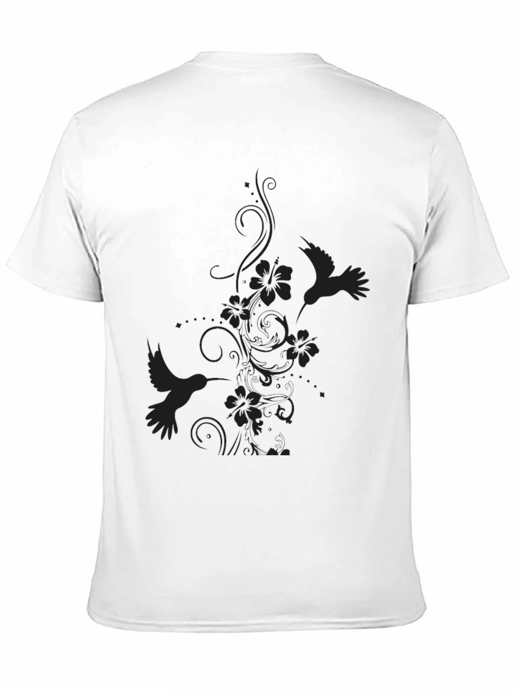 Hummingbird Floral Black T-Shirt