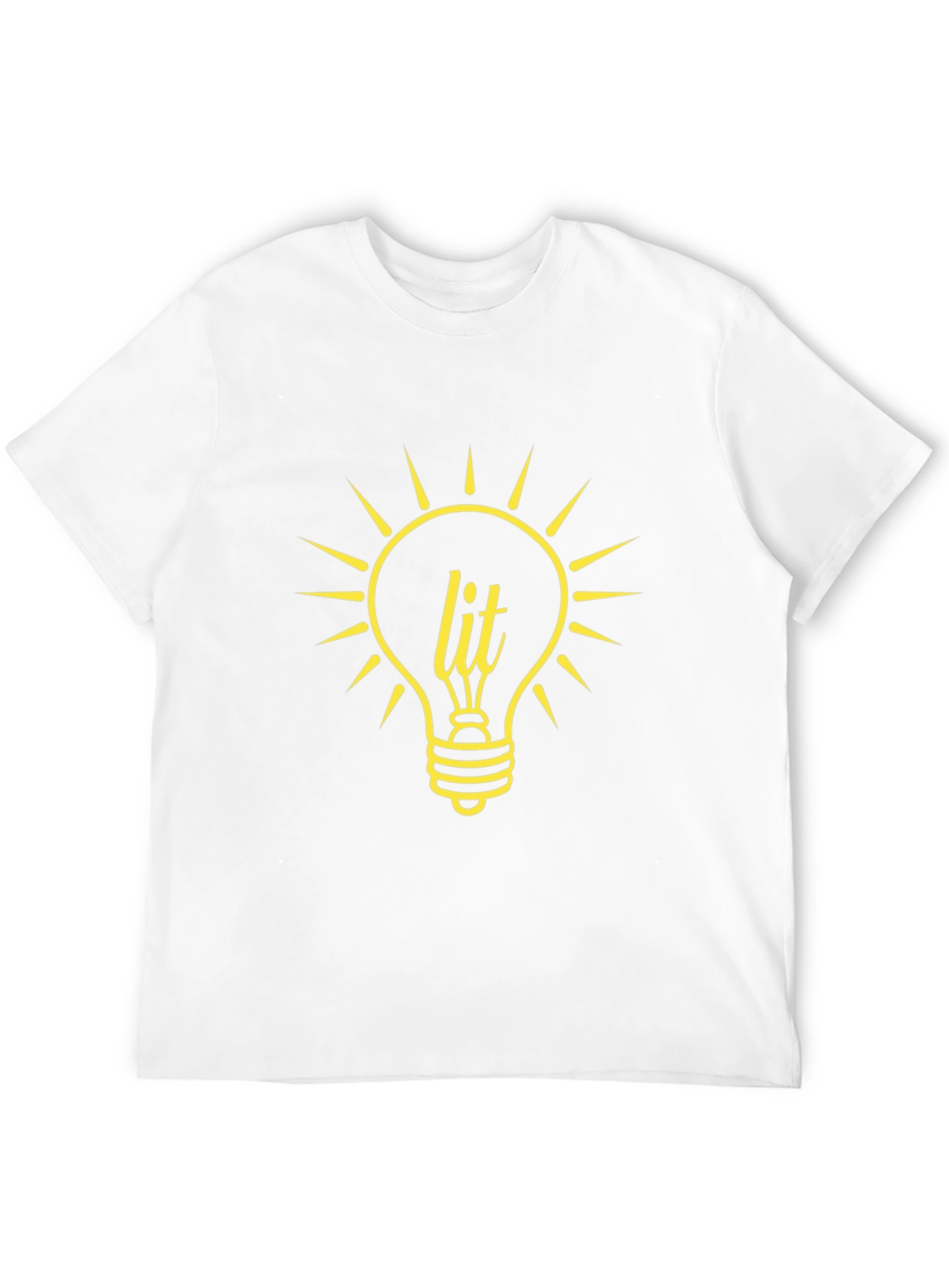 Lit Lightbulb Graphic Tee - Black Cotton T-Shirt