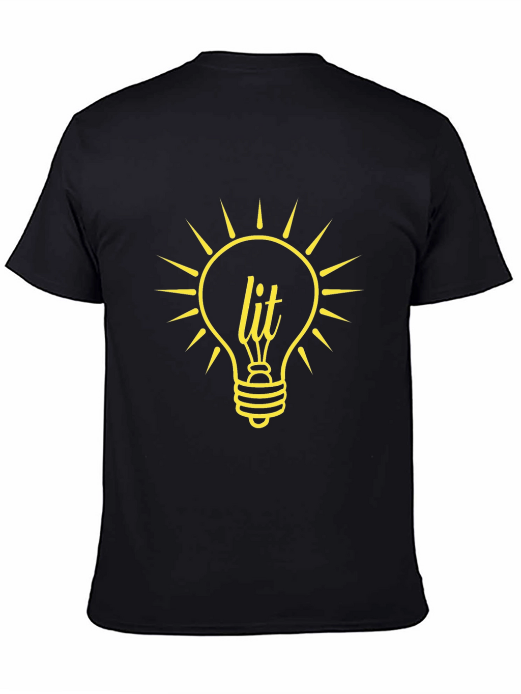 Lit Lightbulb Graphic Tee - Black Cotton T-Shirt