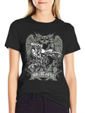 Motocross Skull Graphic T-Shirt - Black