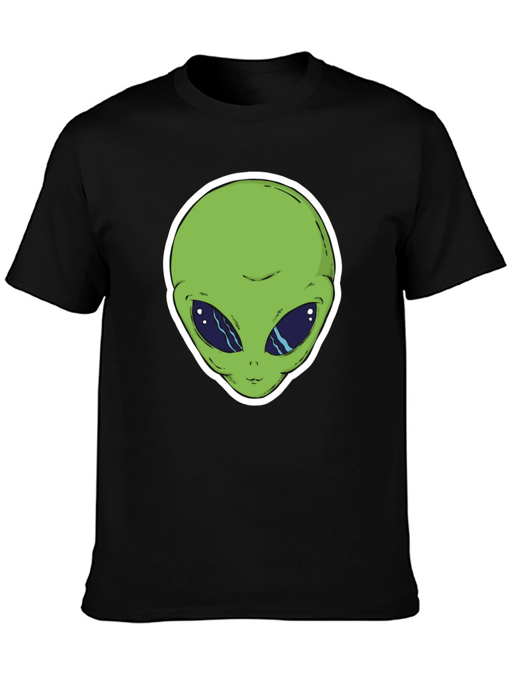 Alien Head Graphic T-Shirt - Black Cotton Tee