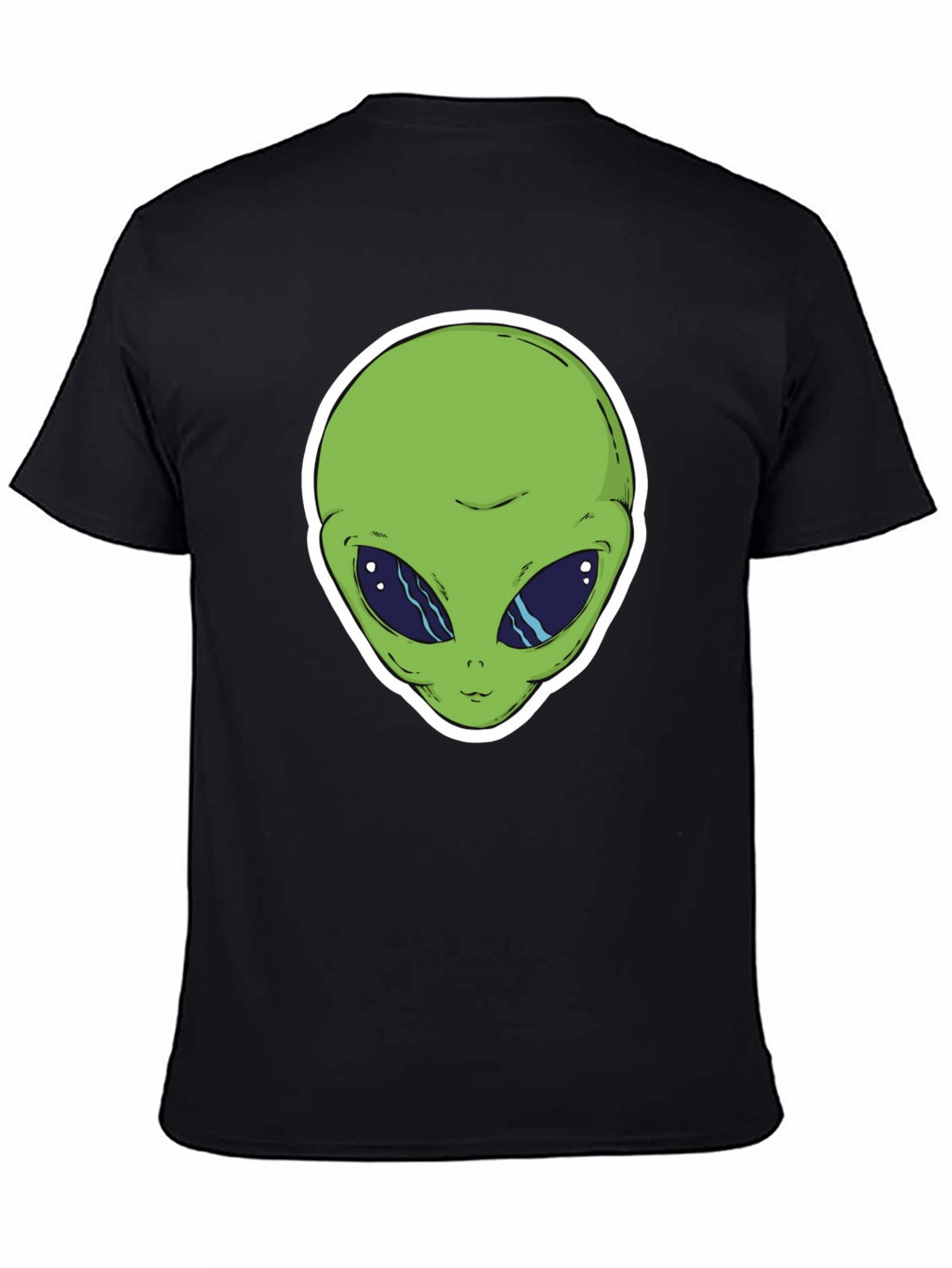 Alien Head Graphic T-Shirt - Black Cotton Tee