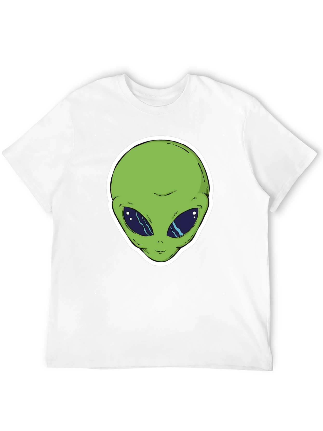 Alien Head Graphic T-Shirt - Black Cotton Tee