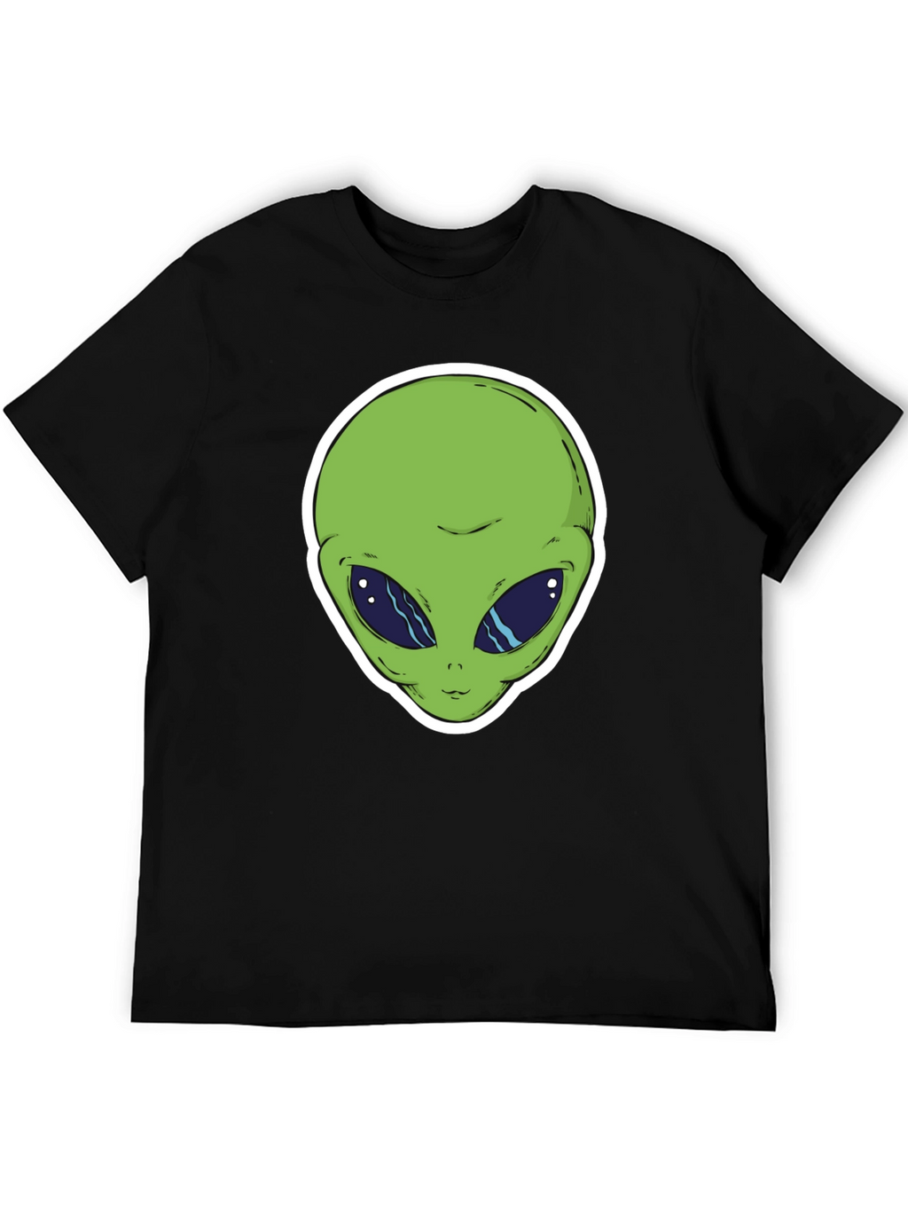 Alien Head Graphic T-Shirt - Black Cotton Tee